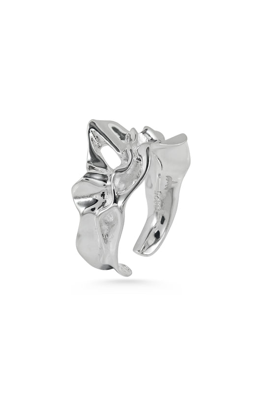 Abstract Silver Ring