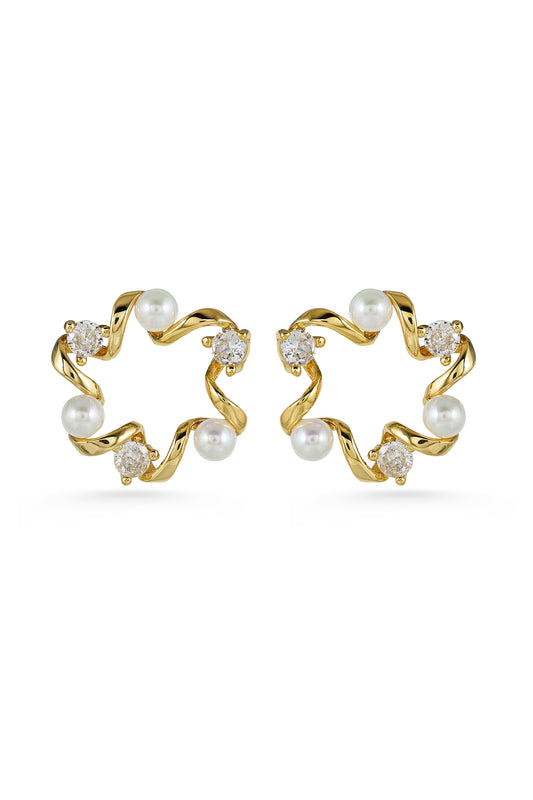 Pearl and Crystal Stud Earring