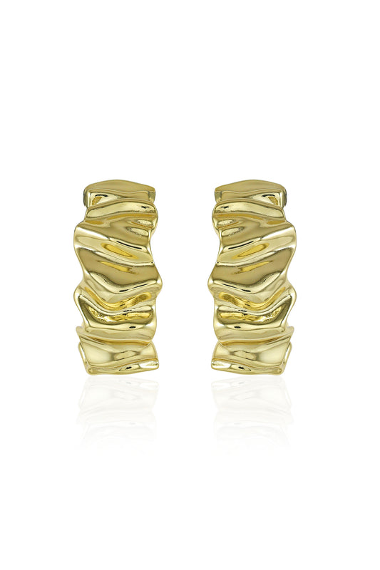 Textured Gold Hoop Earrings