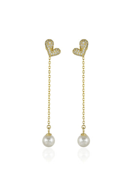 Heart of Pearl Drop Earrings