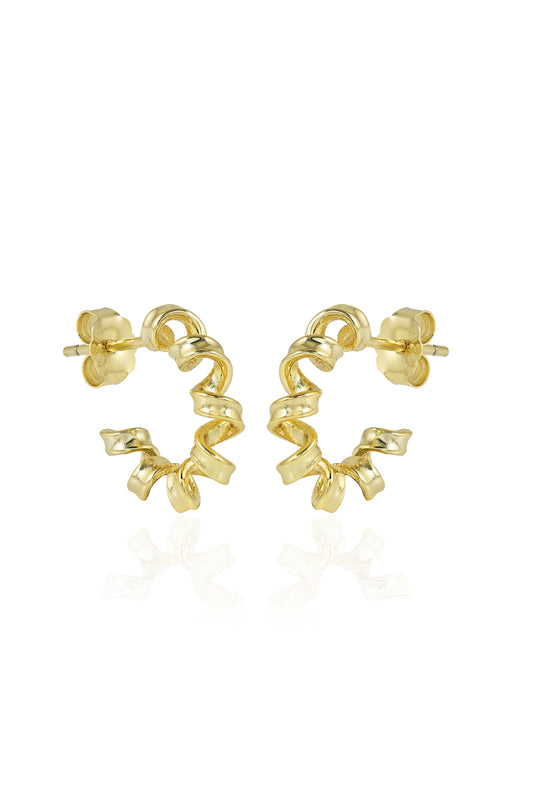 Spiral Gold Hoop Earrings