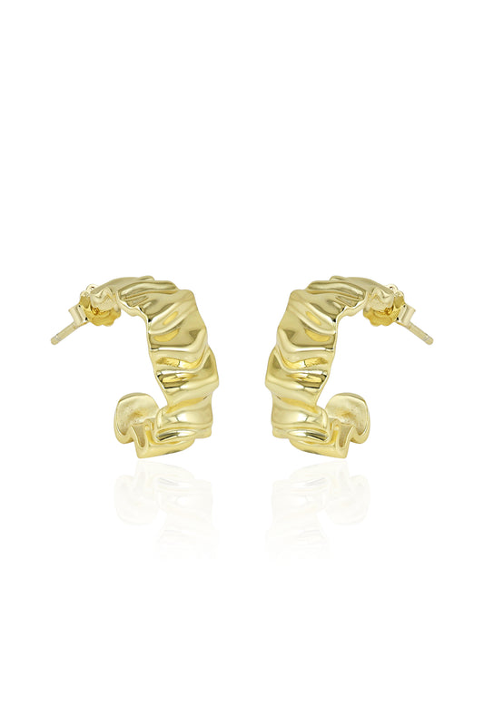Textured Gold Hoop Earrings