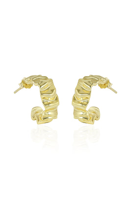 Textured Gold Hoop Earrings