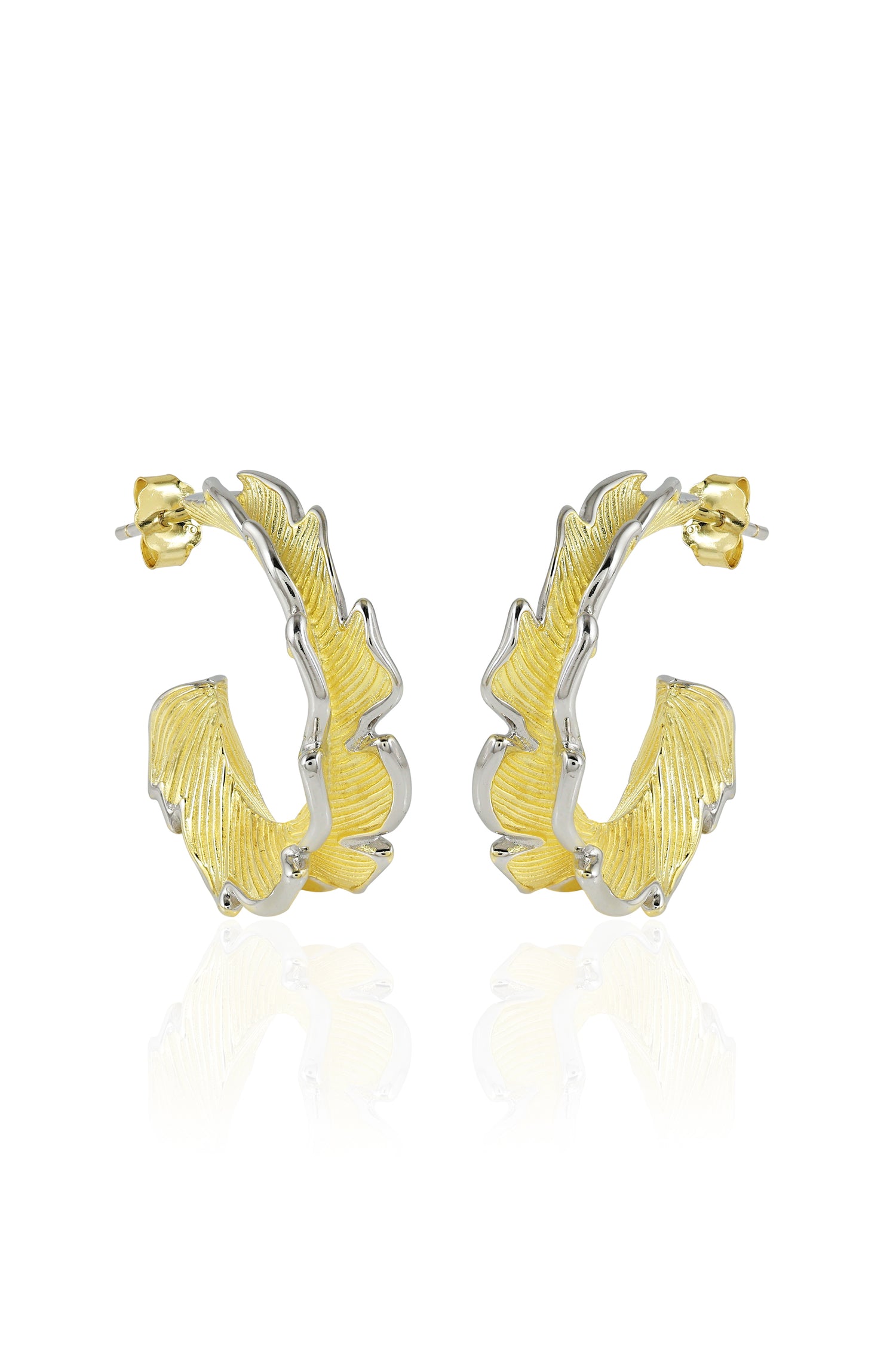 Dual Tone Hoop Earrings