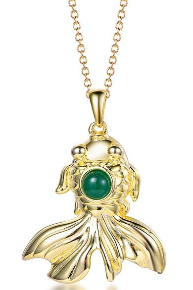 Emerald Goldfish Necklace