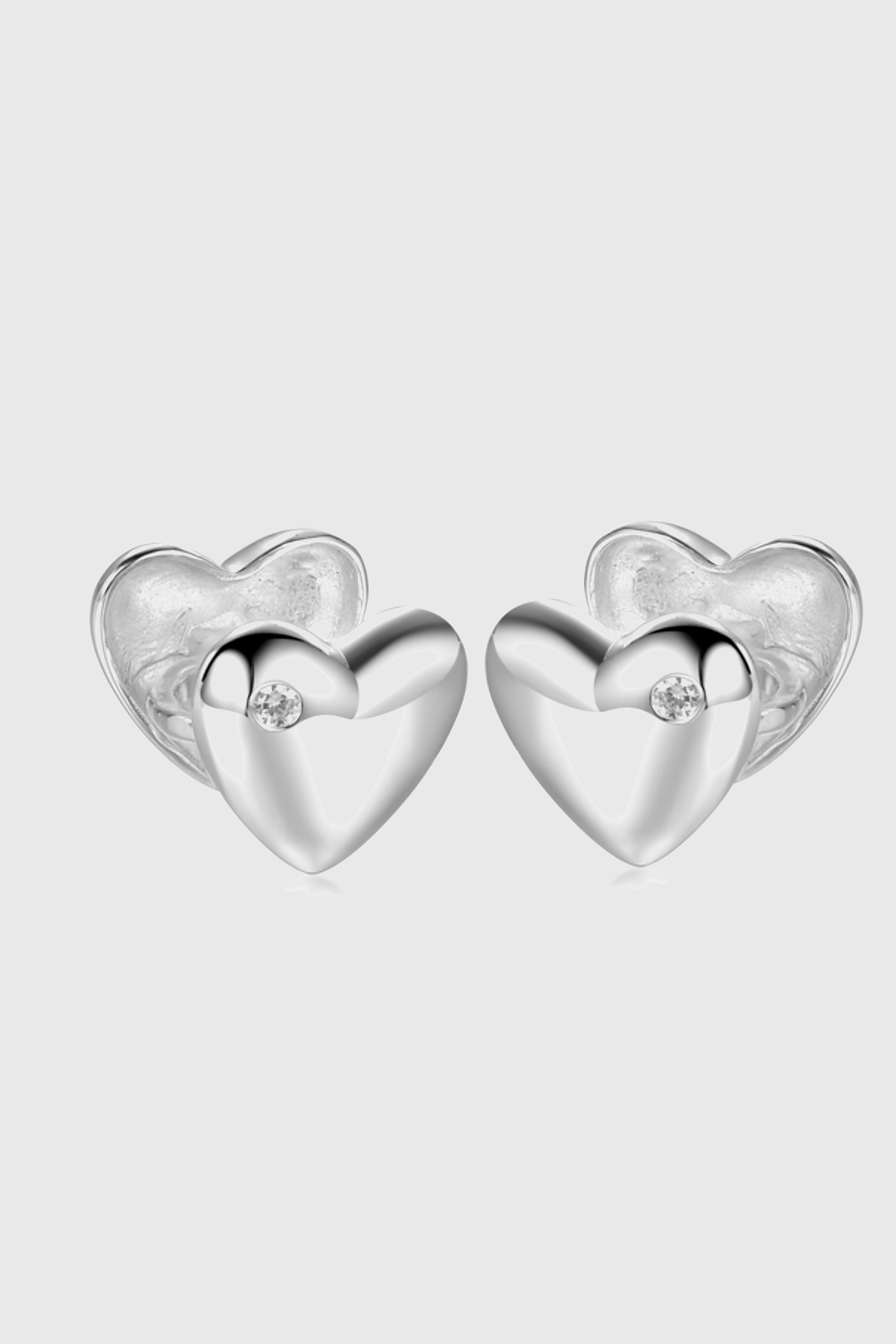 Silver Heart Ear Cuffs