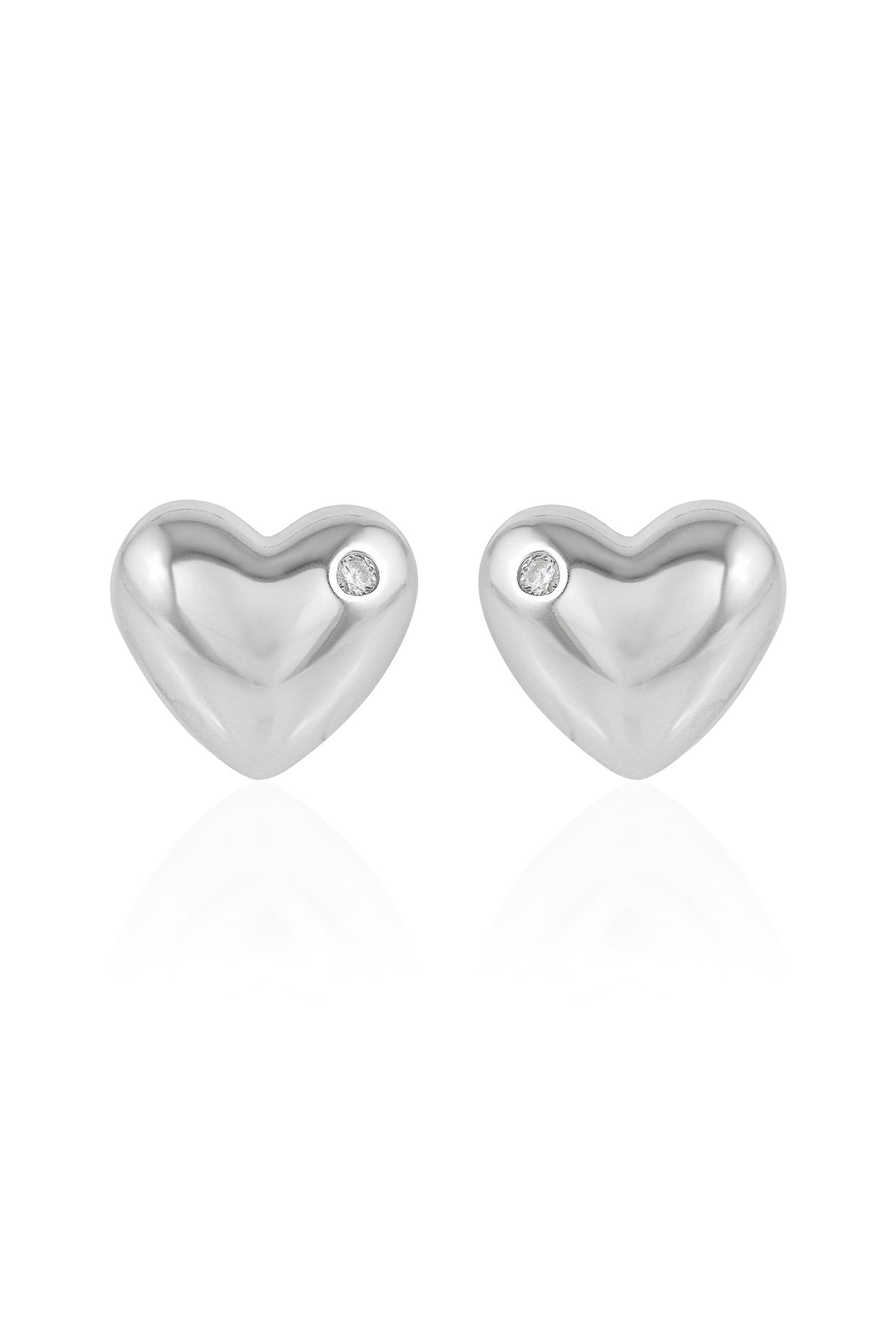 Silver Heart Ear Cuffs