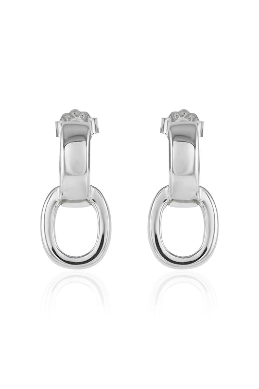 Intertwined  Silver Drop Earrings