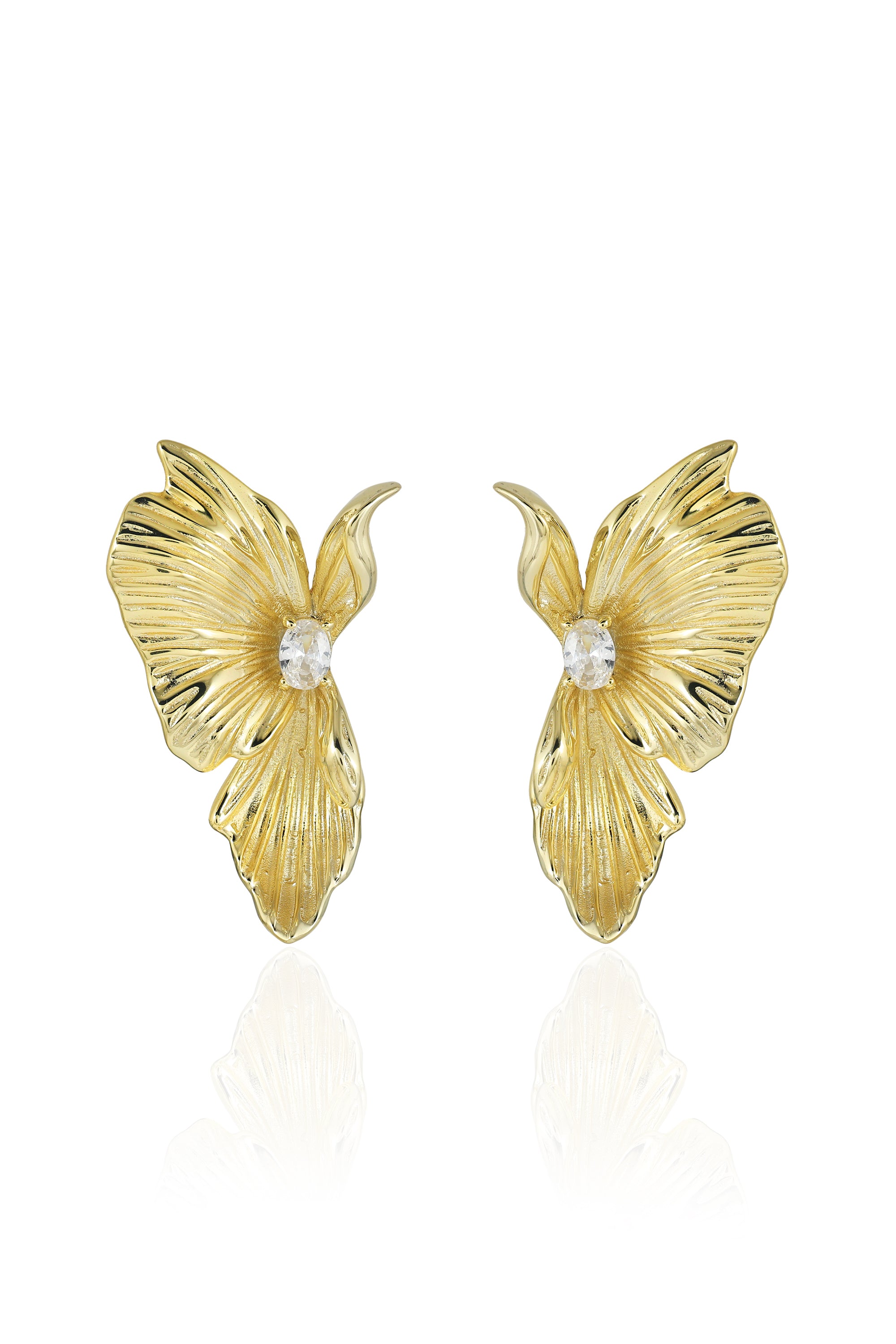 Flower Petal Gold Earrings