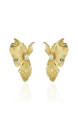 Flower Petal Gold Earrings