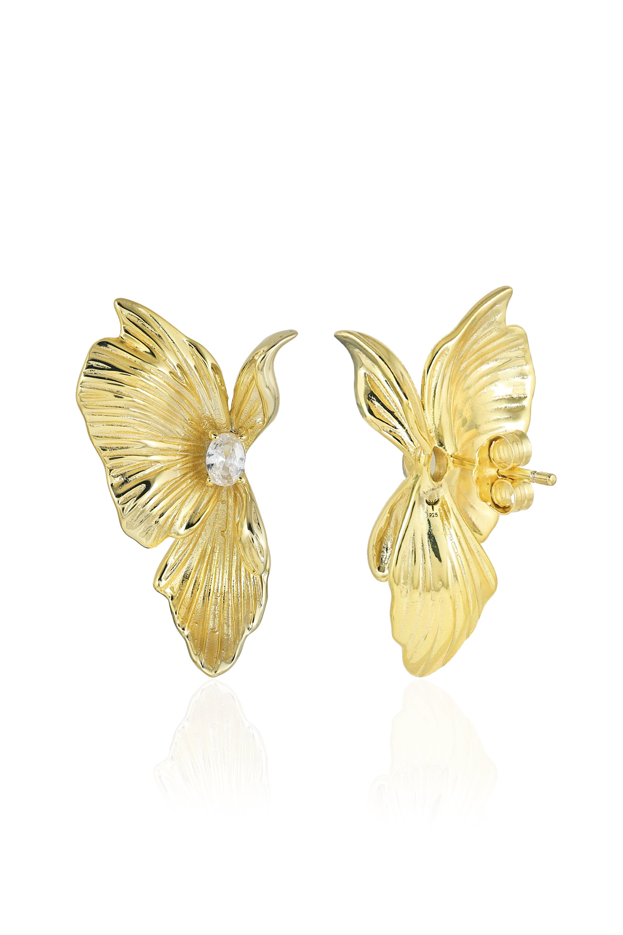 Flower Petal Gold Earrings