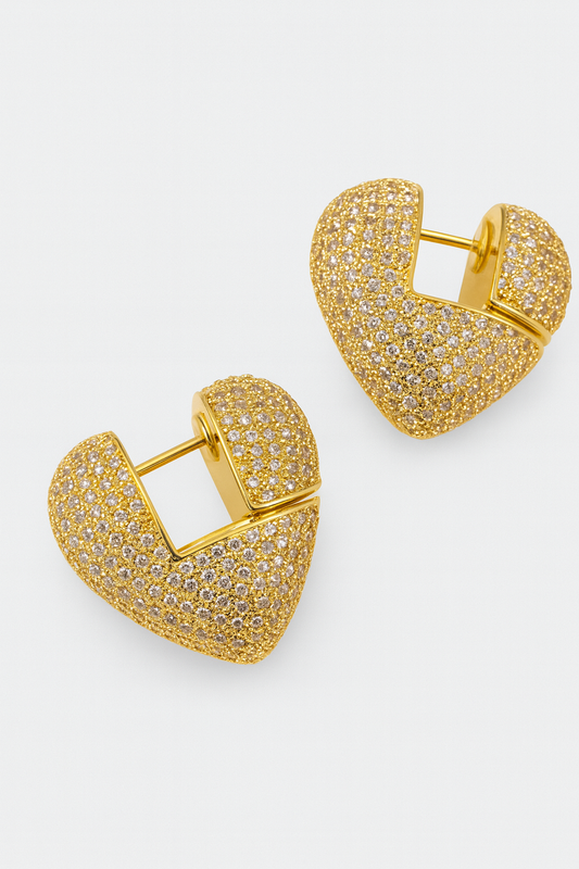 Crystal Heart Statement Earrings