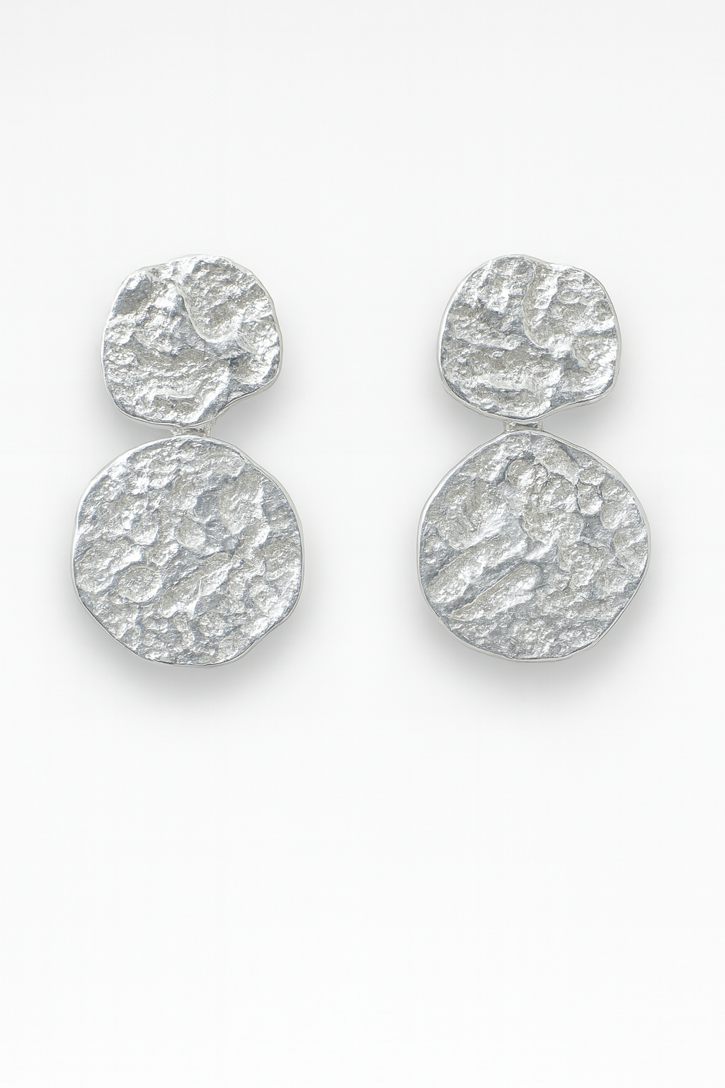 Brushed Silver Drop Earrings