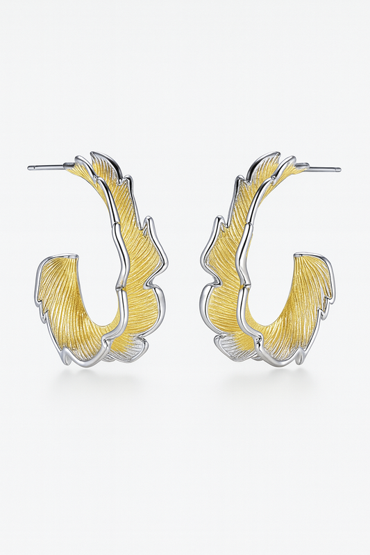 Dual Tone Hoop Earrings
