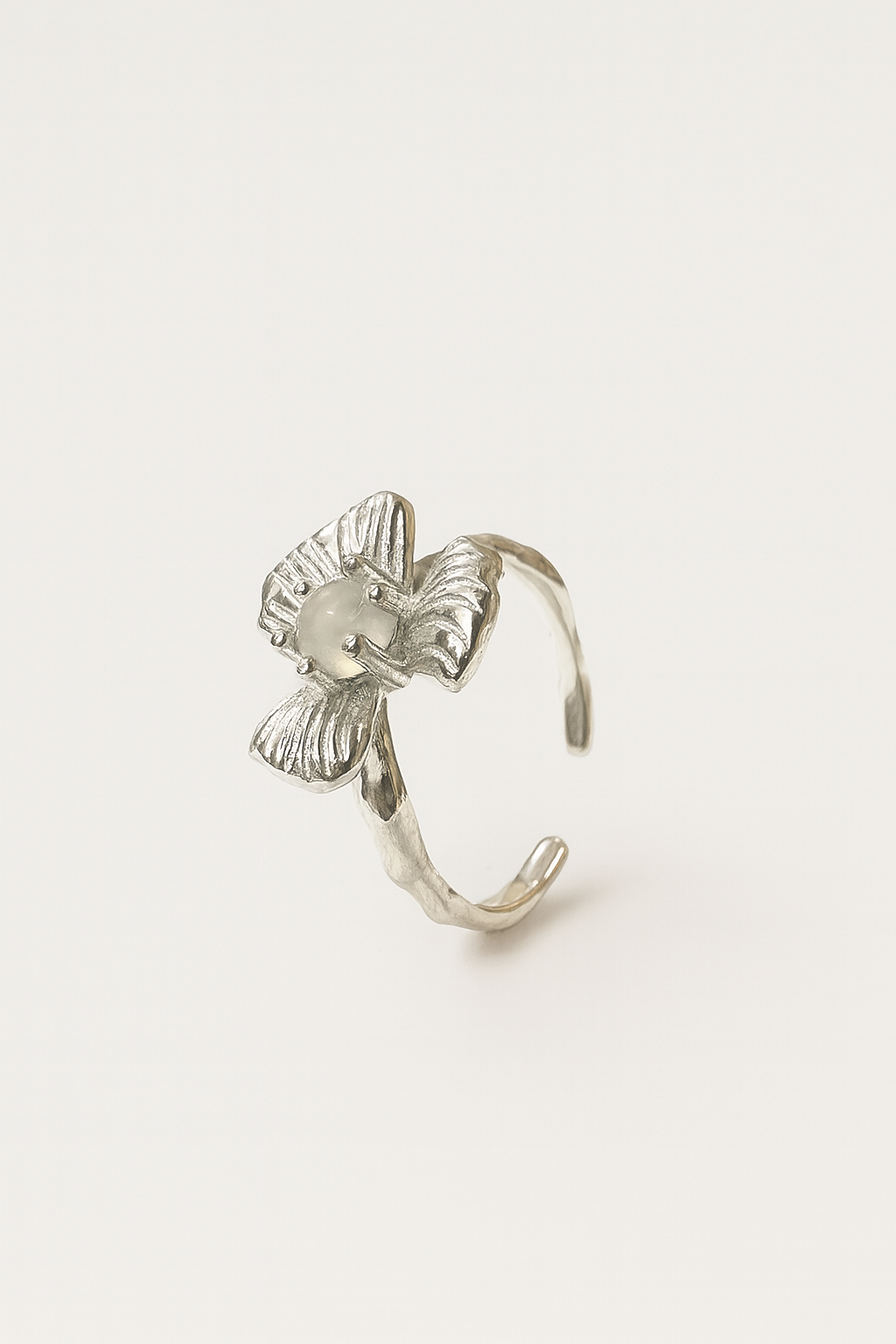 Moon Flower Silver Ring