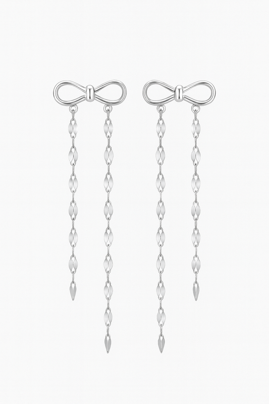 Silver Bow Earrings