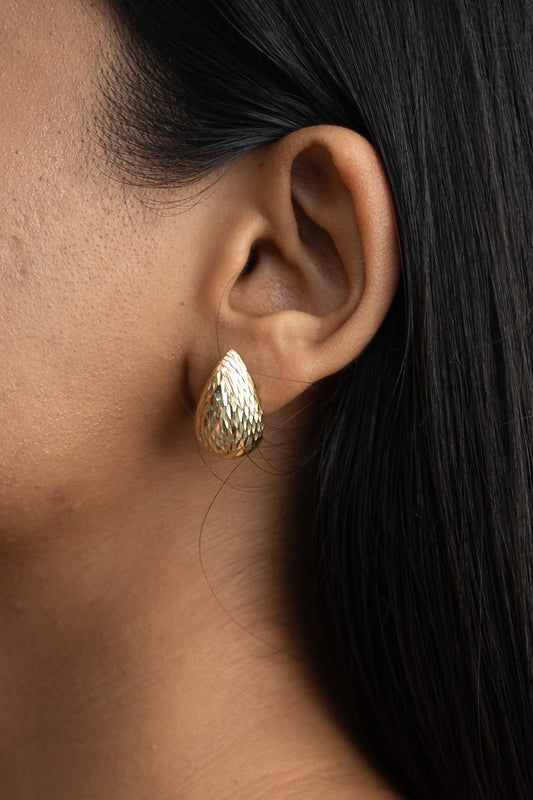 Textured Gold Dome Earrings