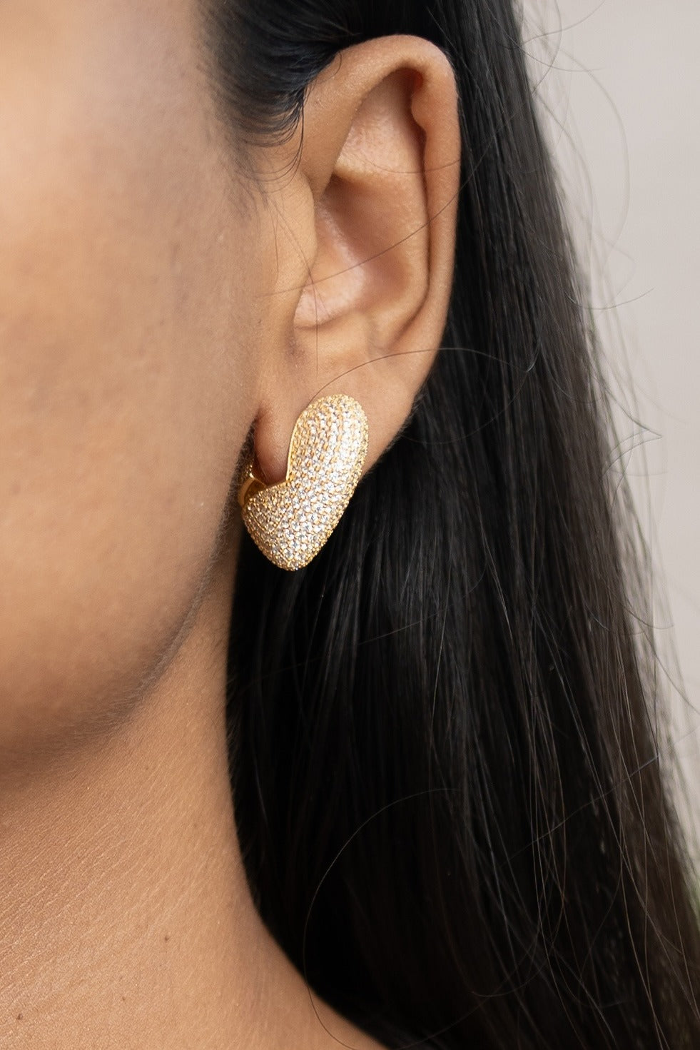 Crystal Heart Statement Earrings