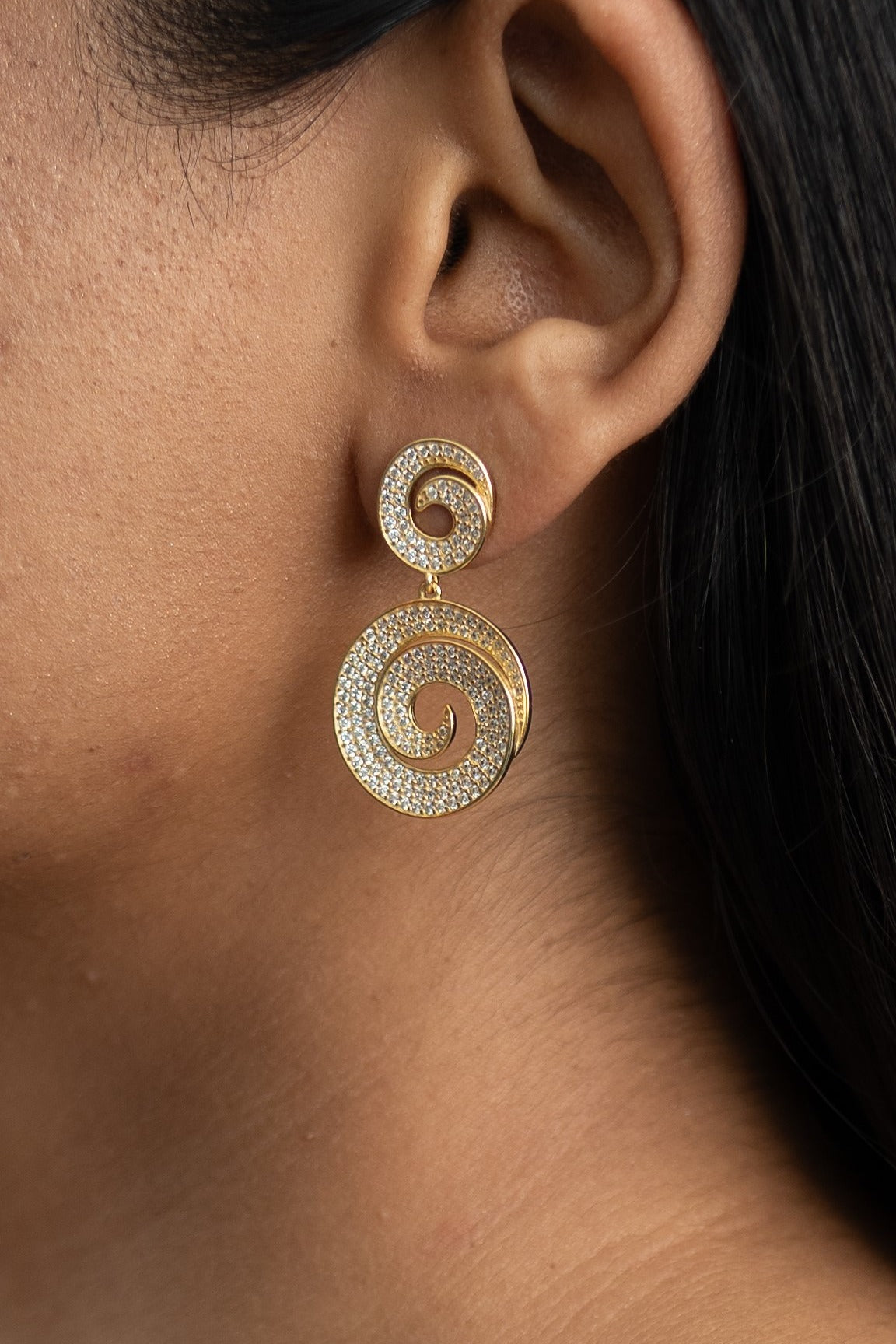 Gold Swirl Earrings