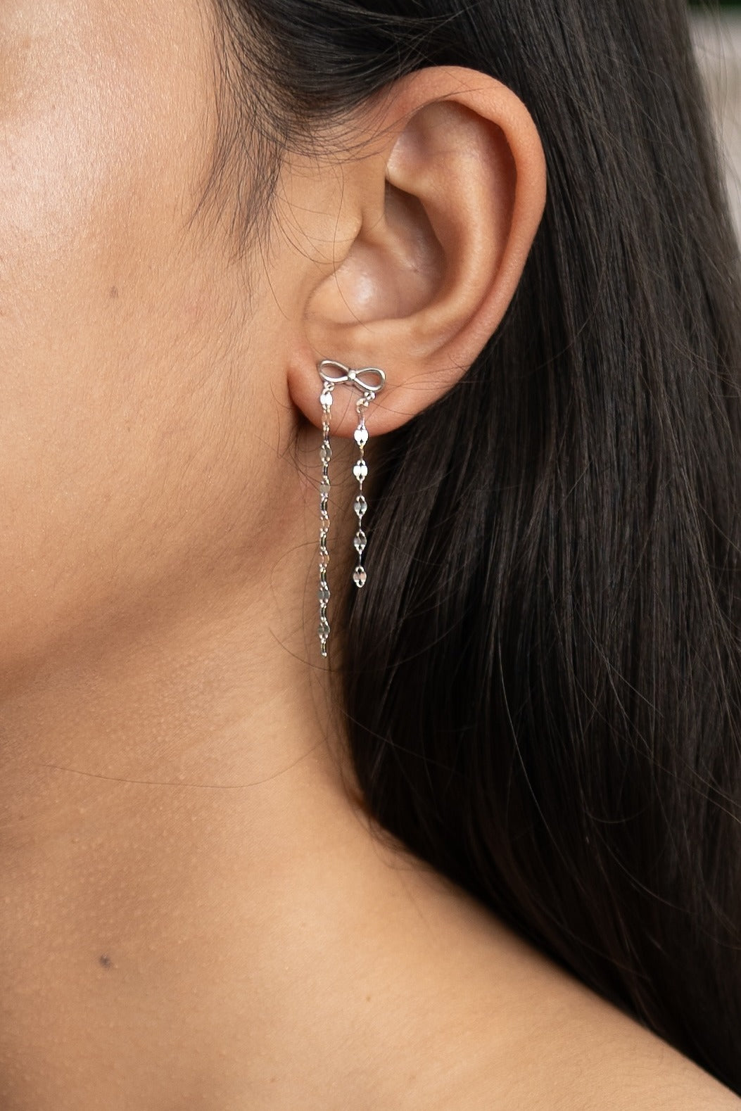Silver Bow Earrings