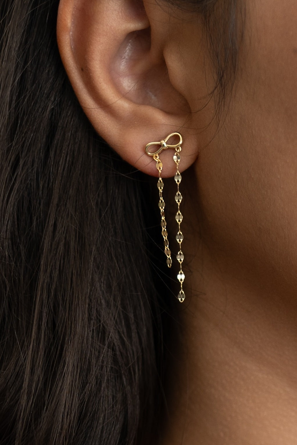 Gold Bow Earrings