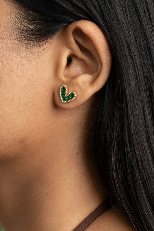 Emerald Heart Earrings