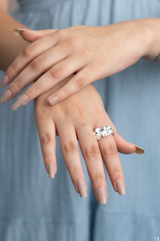 Abstract Silver Ring