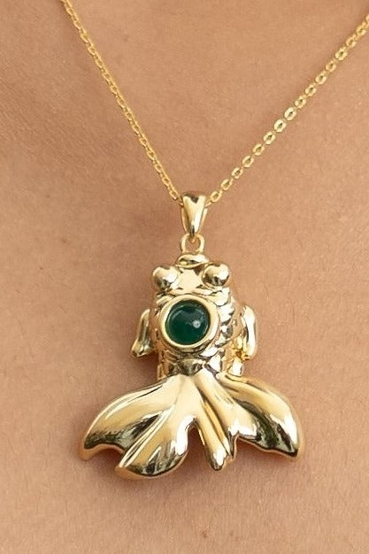 Emerald Goldfish Necklace