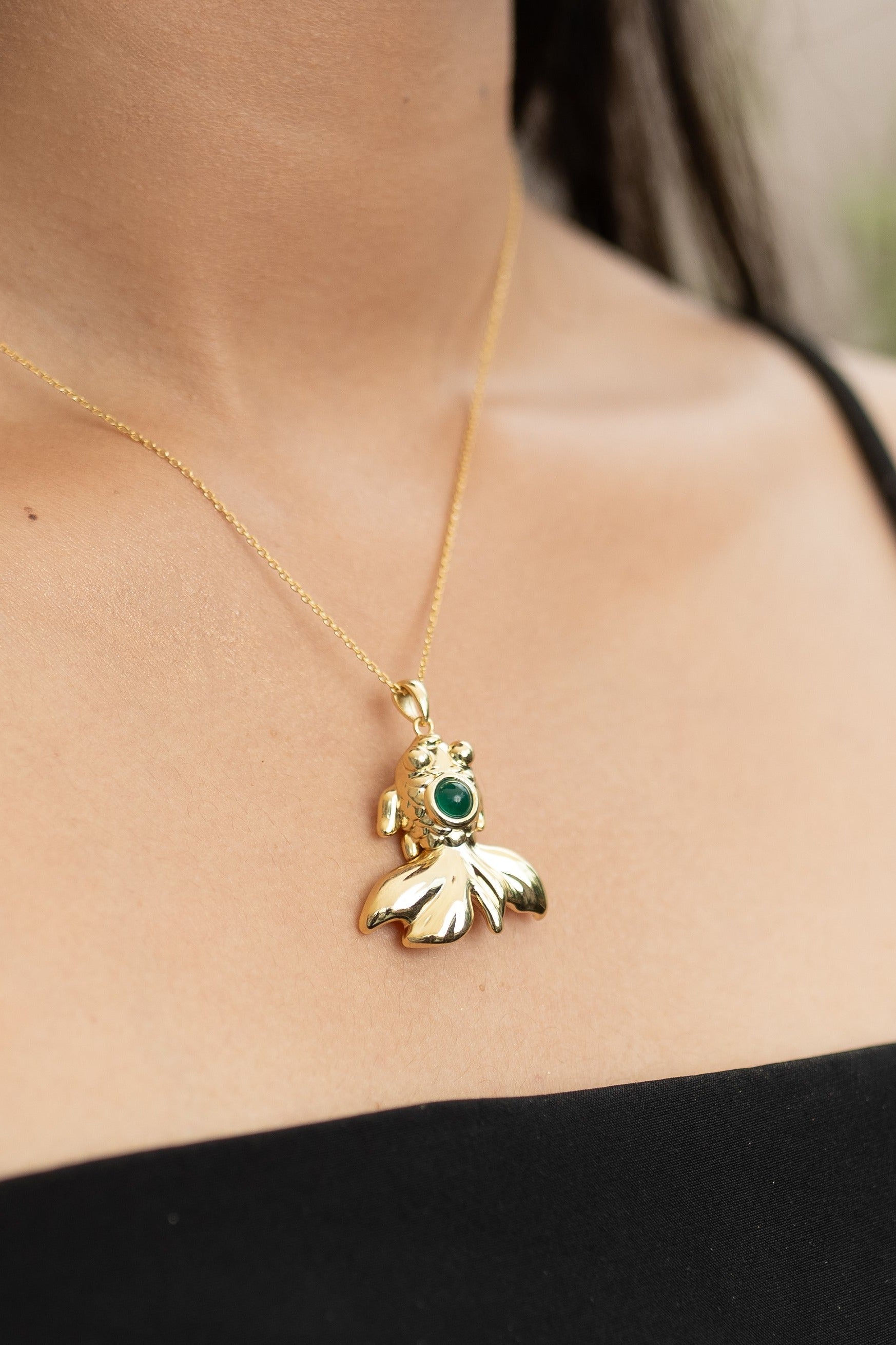 Emerald Goldfish Necklace
