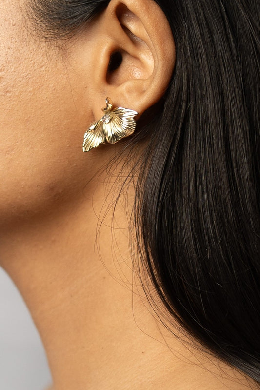 Flower Petal Gold Earrings