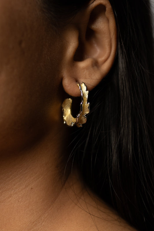 Dual Tone Hoop Earrings