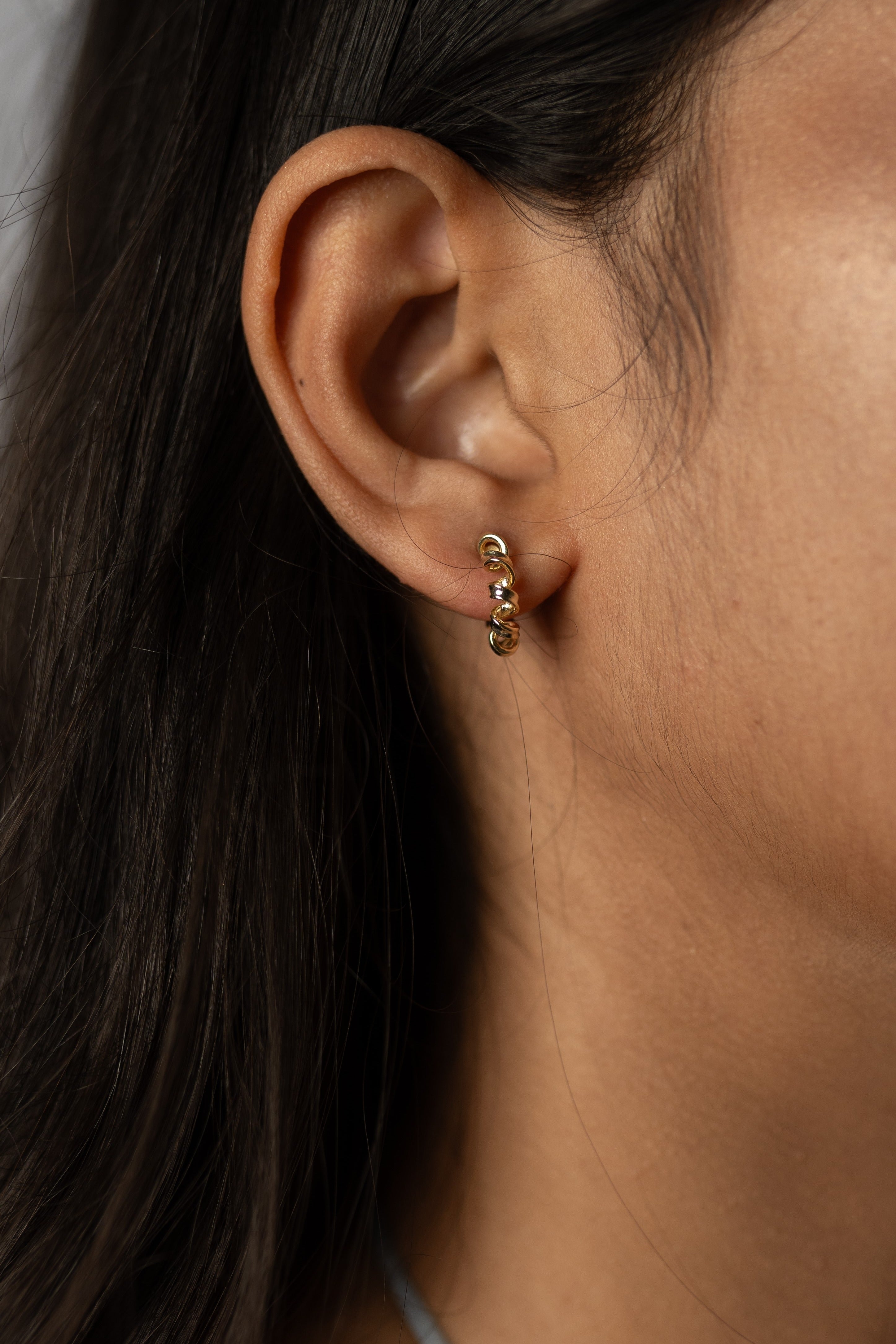 Spiral Gold Hoop Earrings
