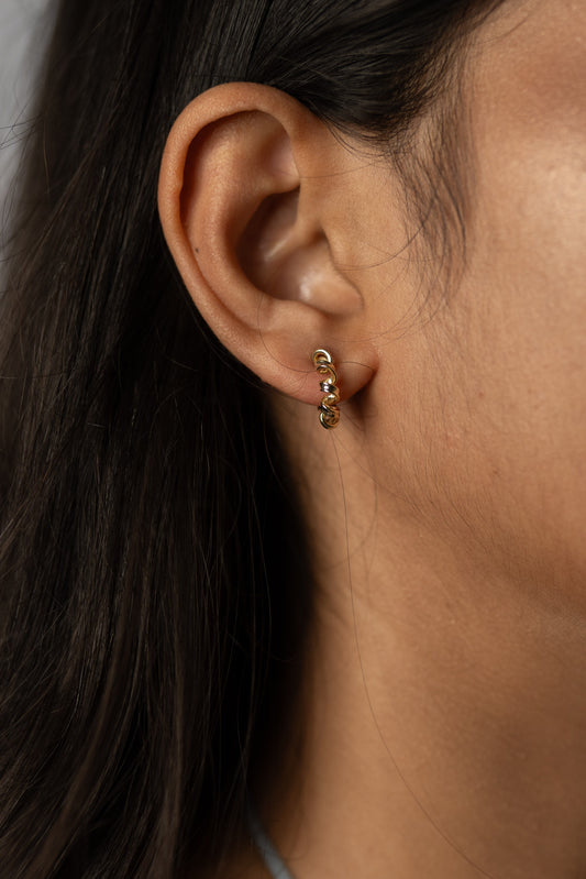 Spiral Gold Hoop Earrings