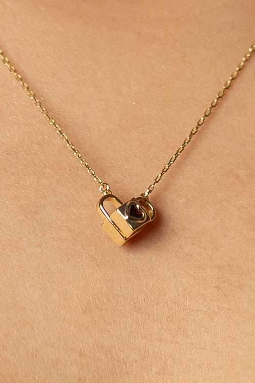 Heart on Lock Necklace