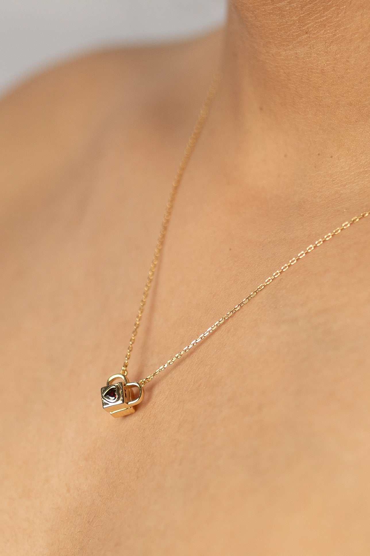 Heart on Lock Necklace
