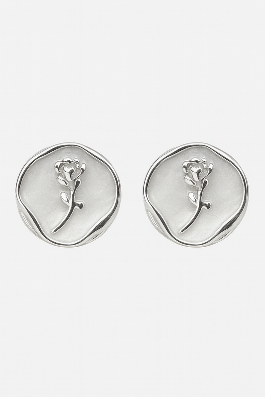 Rose Silver Earrings