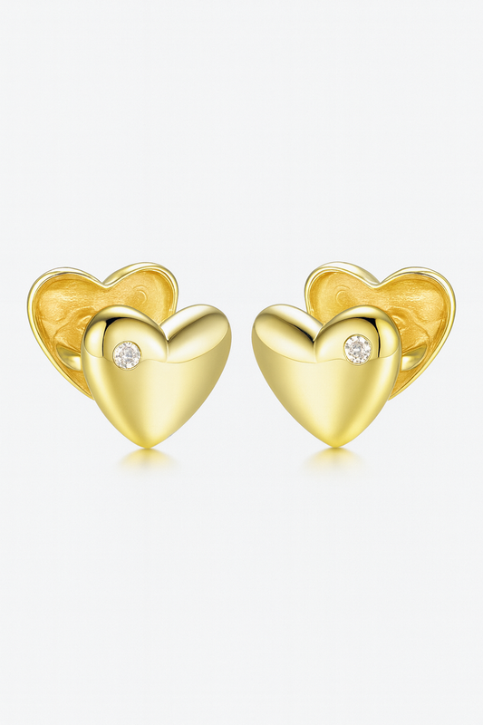 Golden Heart Ear Cuffs