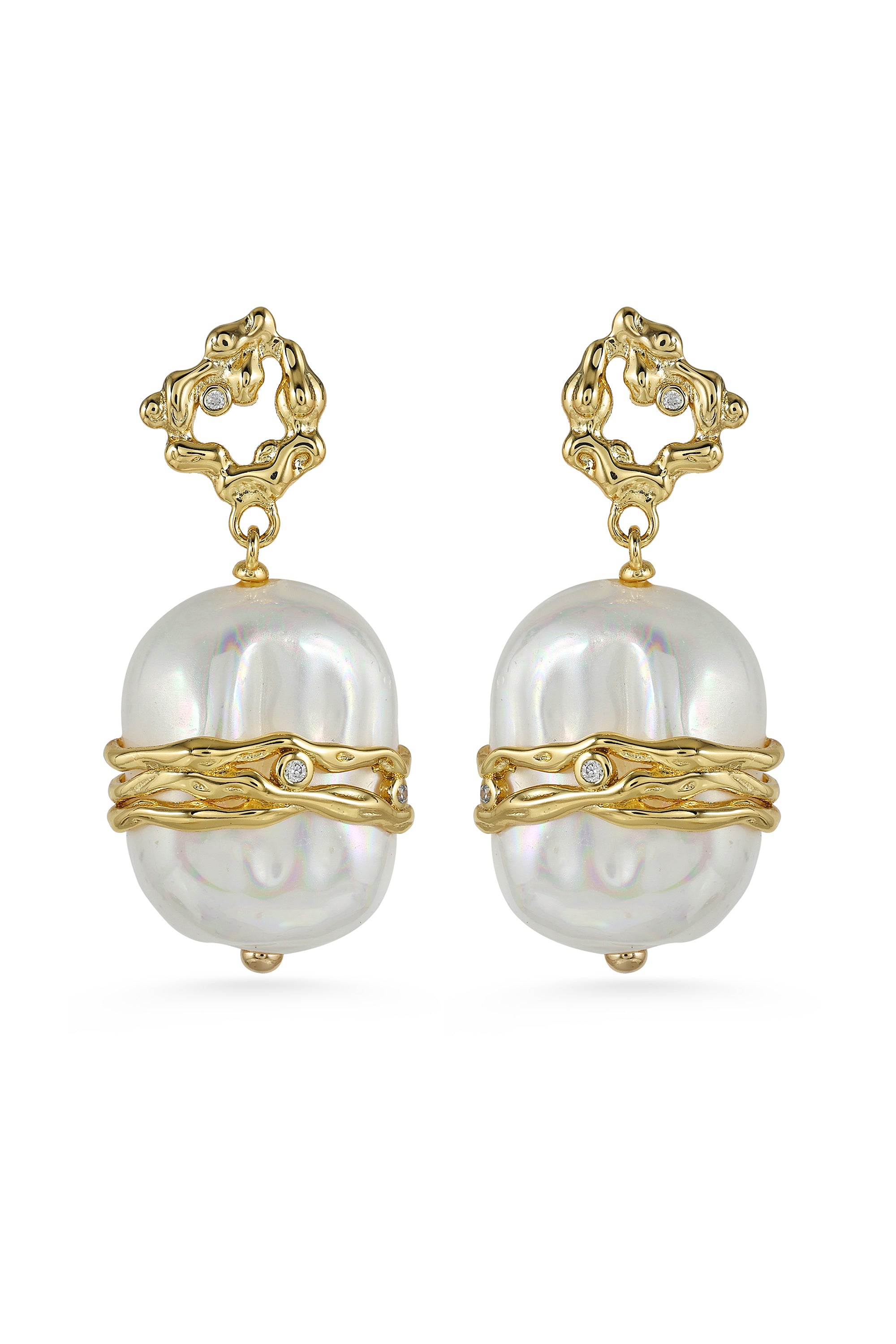 Molten Pearl Drop Earrings