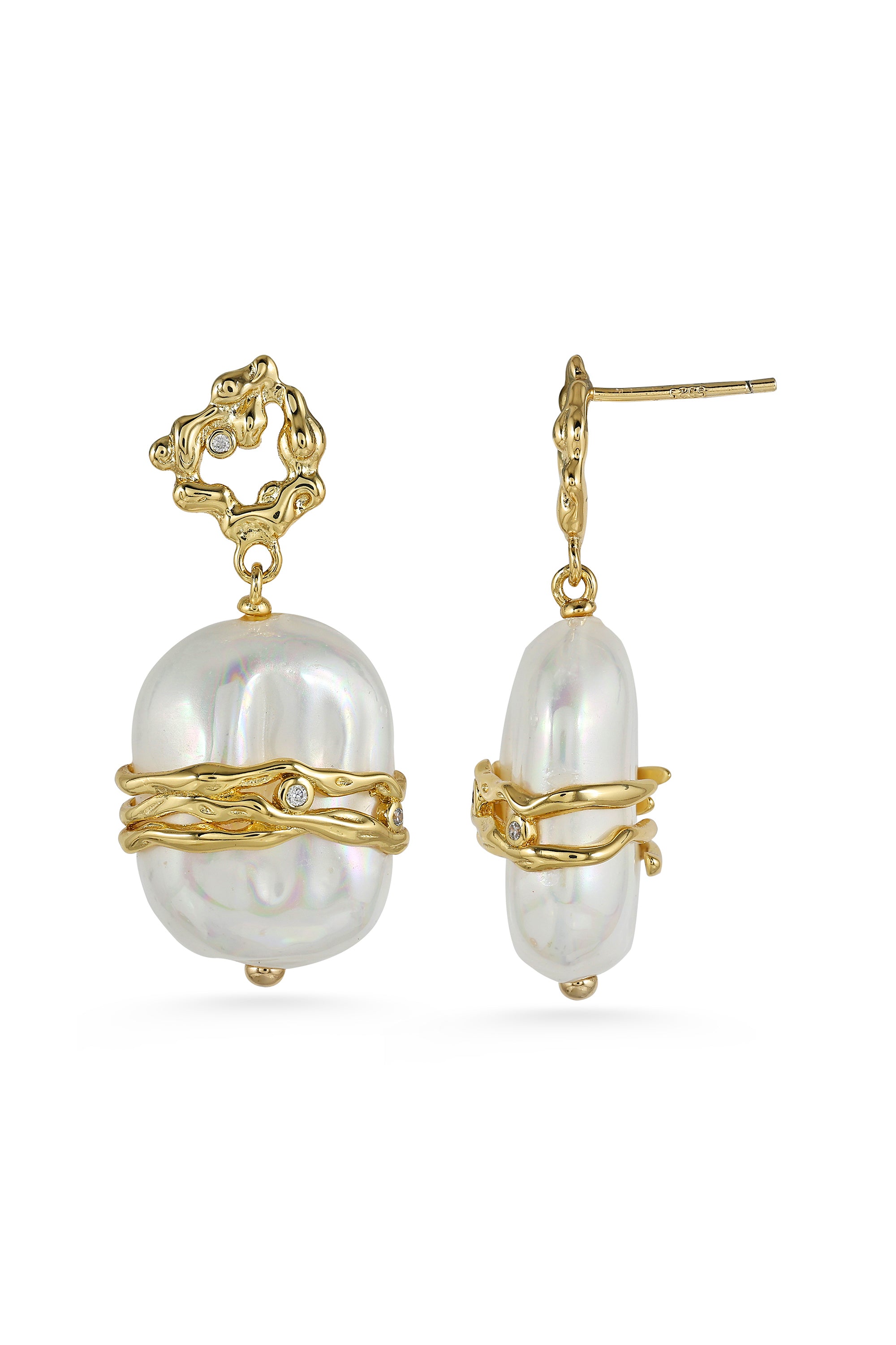 Molten Pearl Drop Earrings