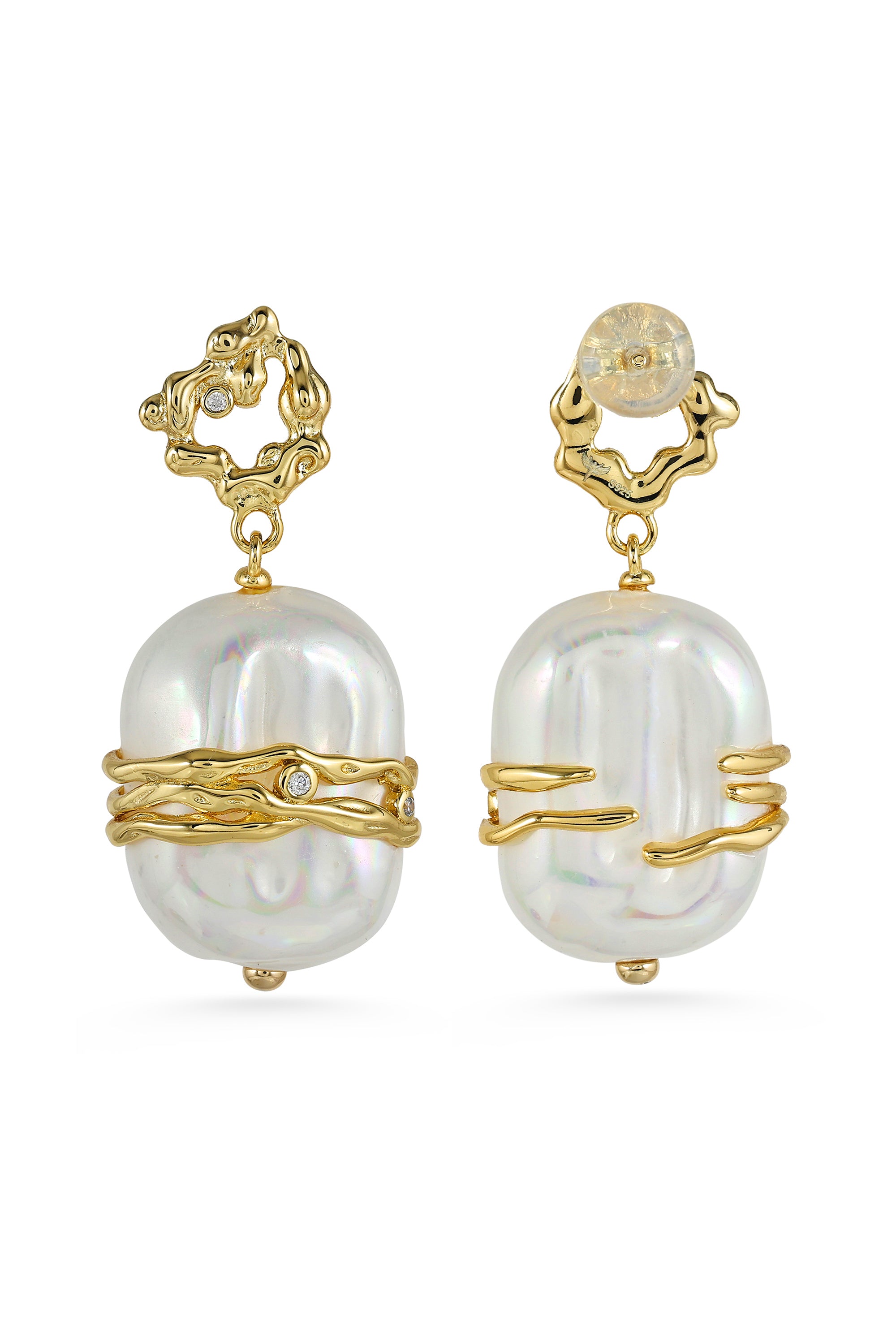 Molten Pearl Drop Earrings