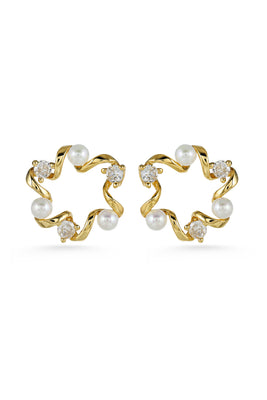Pearl and Crystal Stud Earring