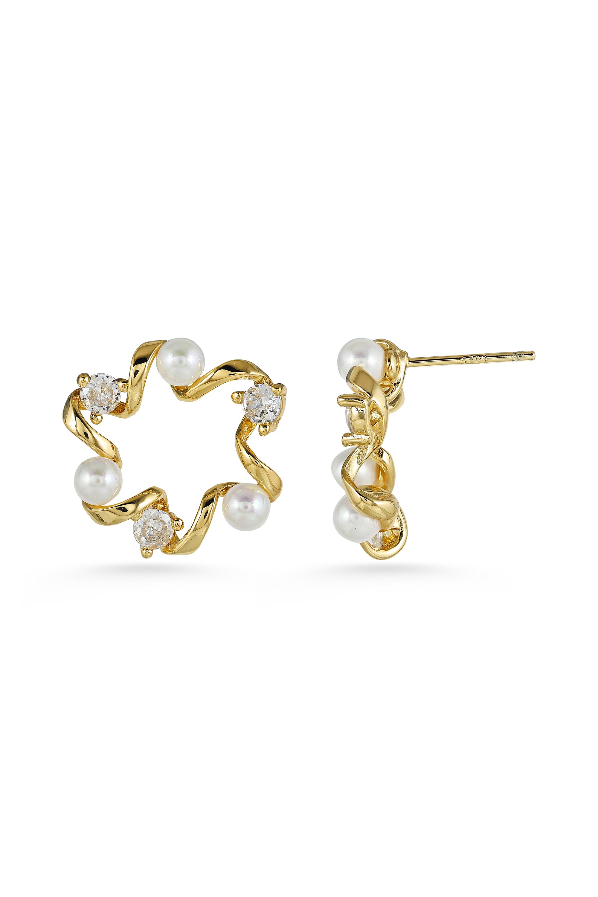 Pearl and Crystal Stud Earring