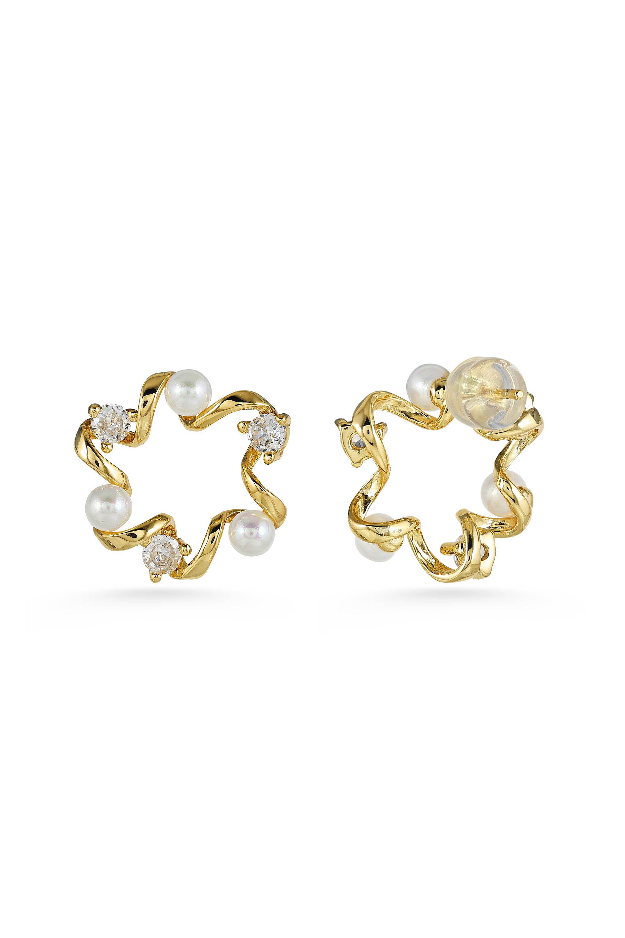 Pearl and Crystal Stud Earring