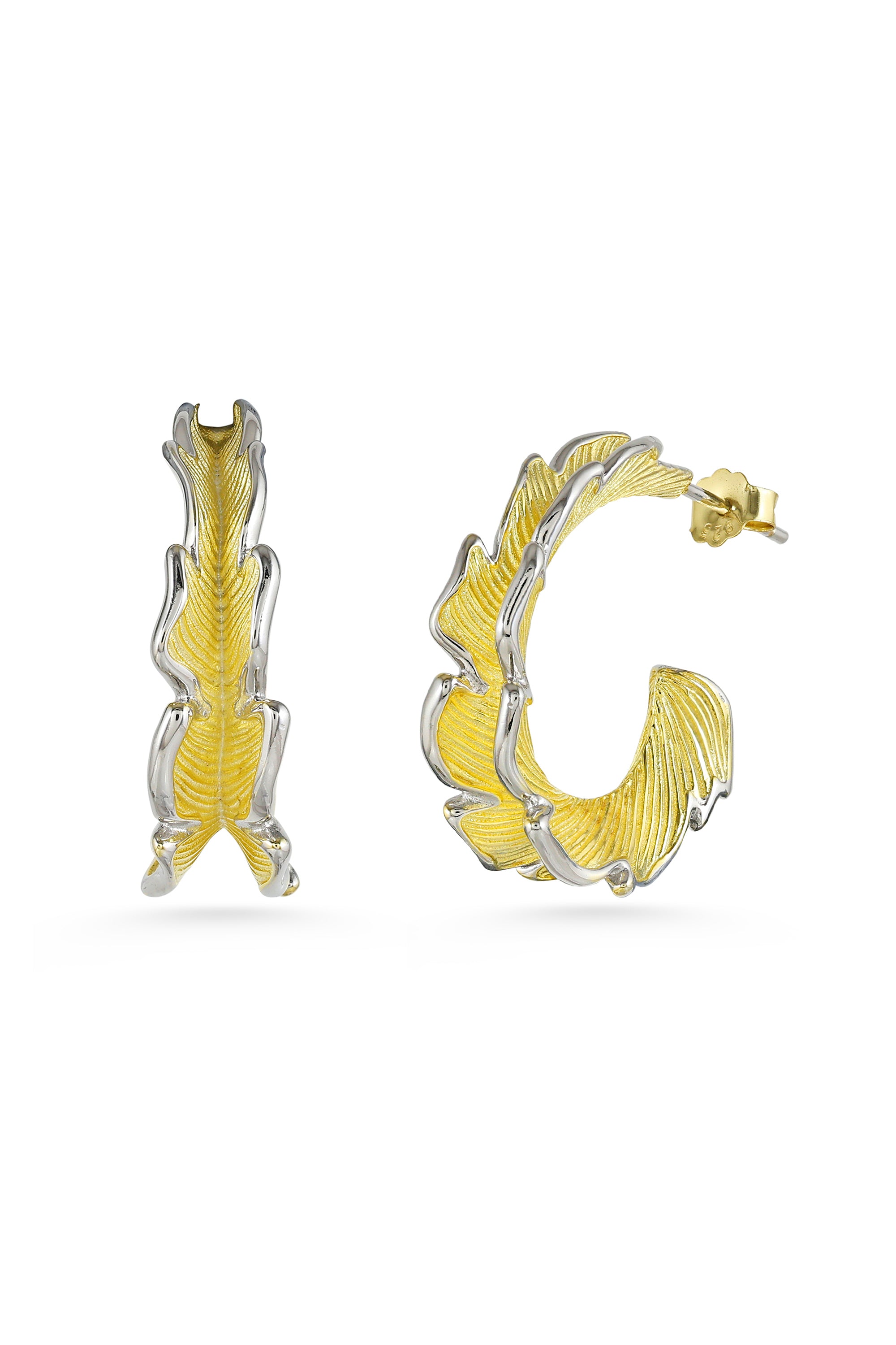 Dual Tone Hoop Earrings