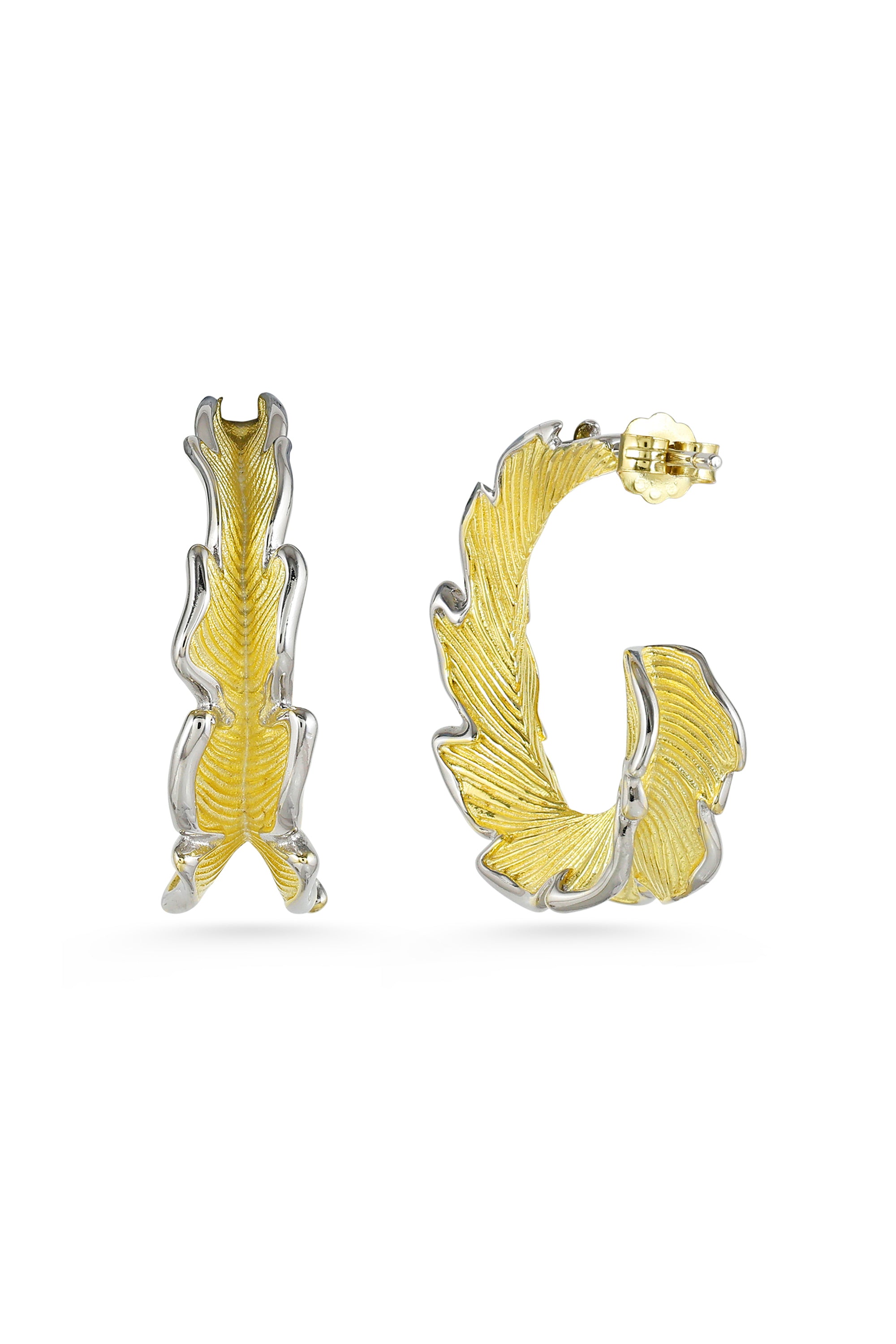 Dual Tone Hoop Earrings