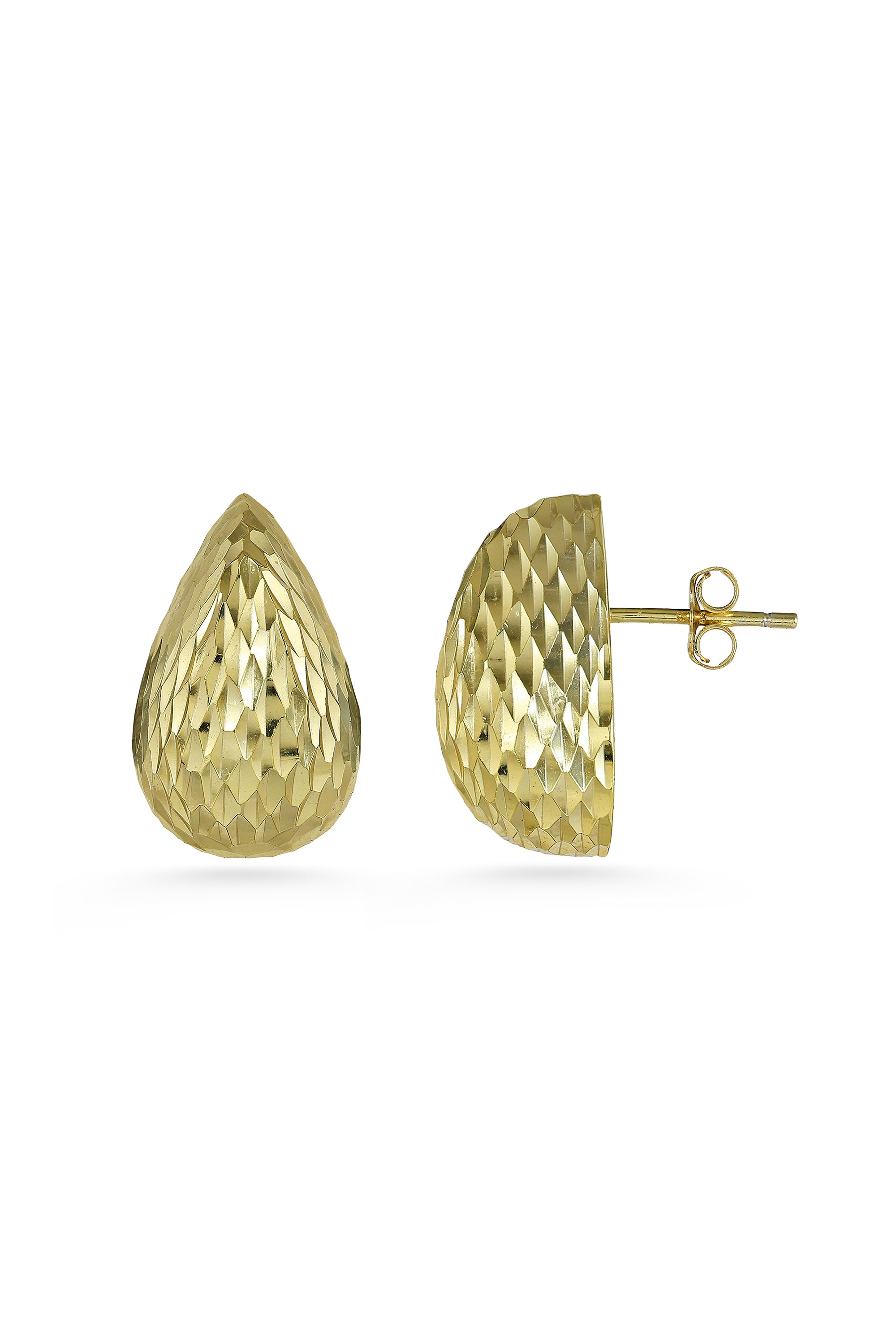 Textured Gold Dome Earrings