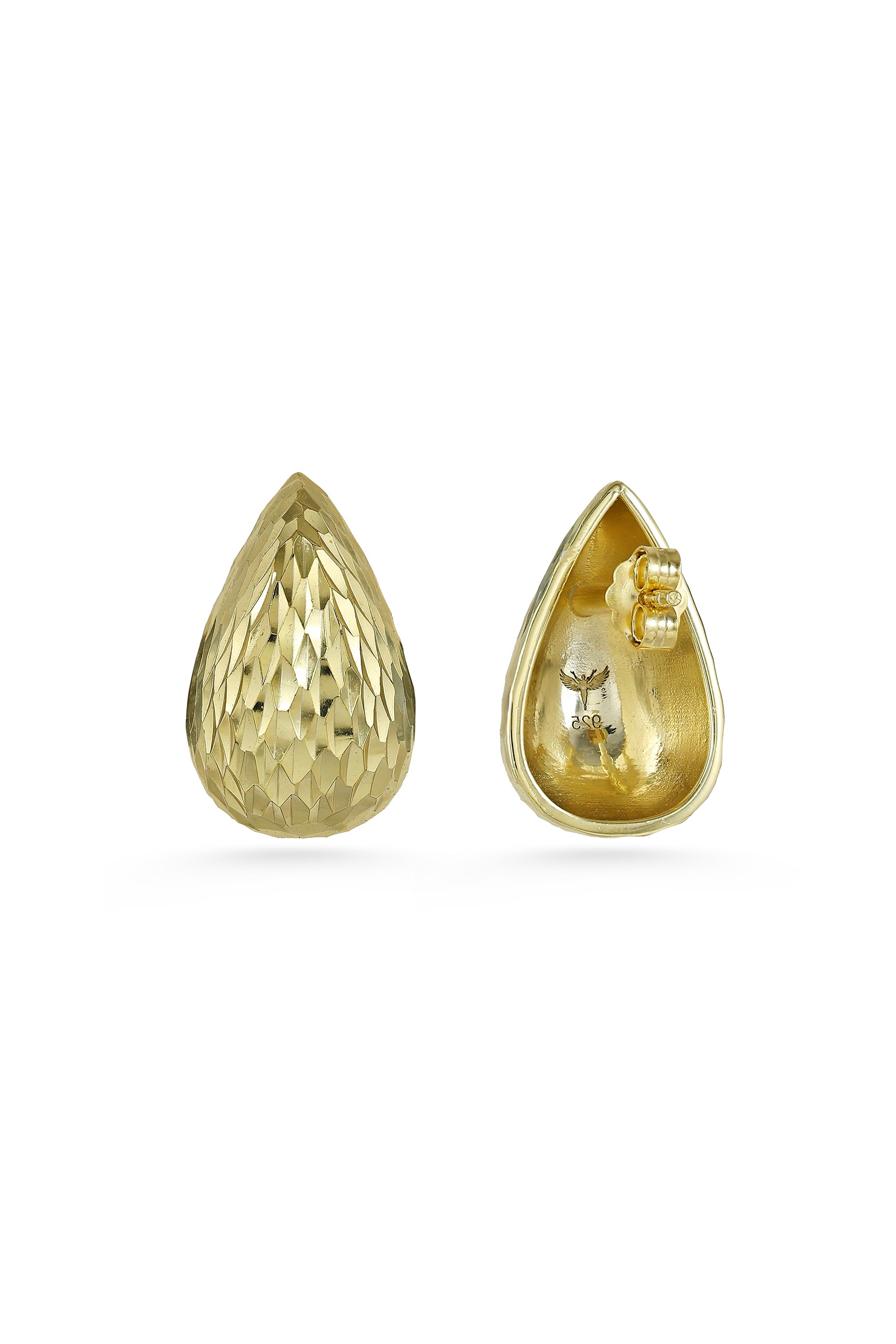 Textured Gold Dome Earrings
