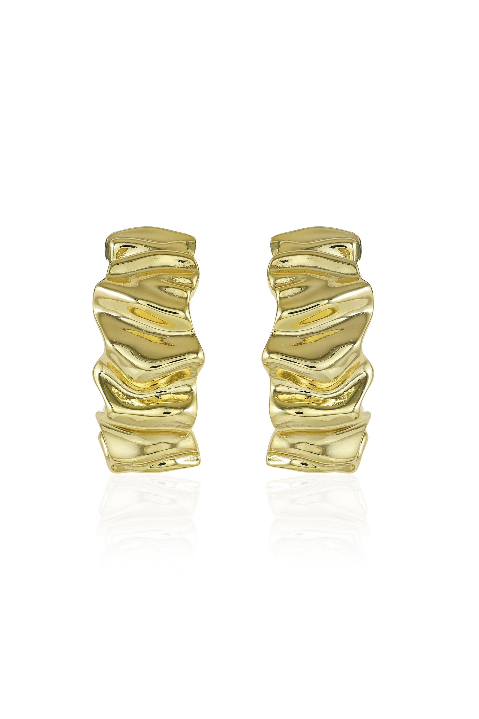 Textured Gold Hoop Earrings