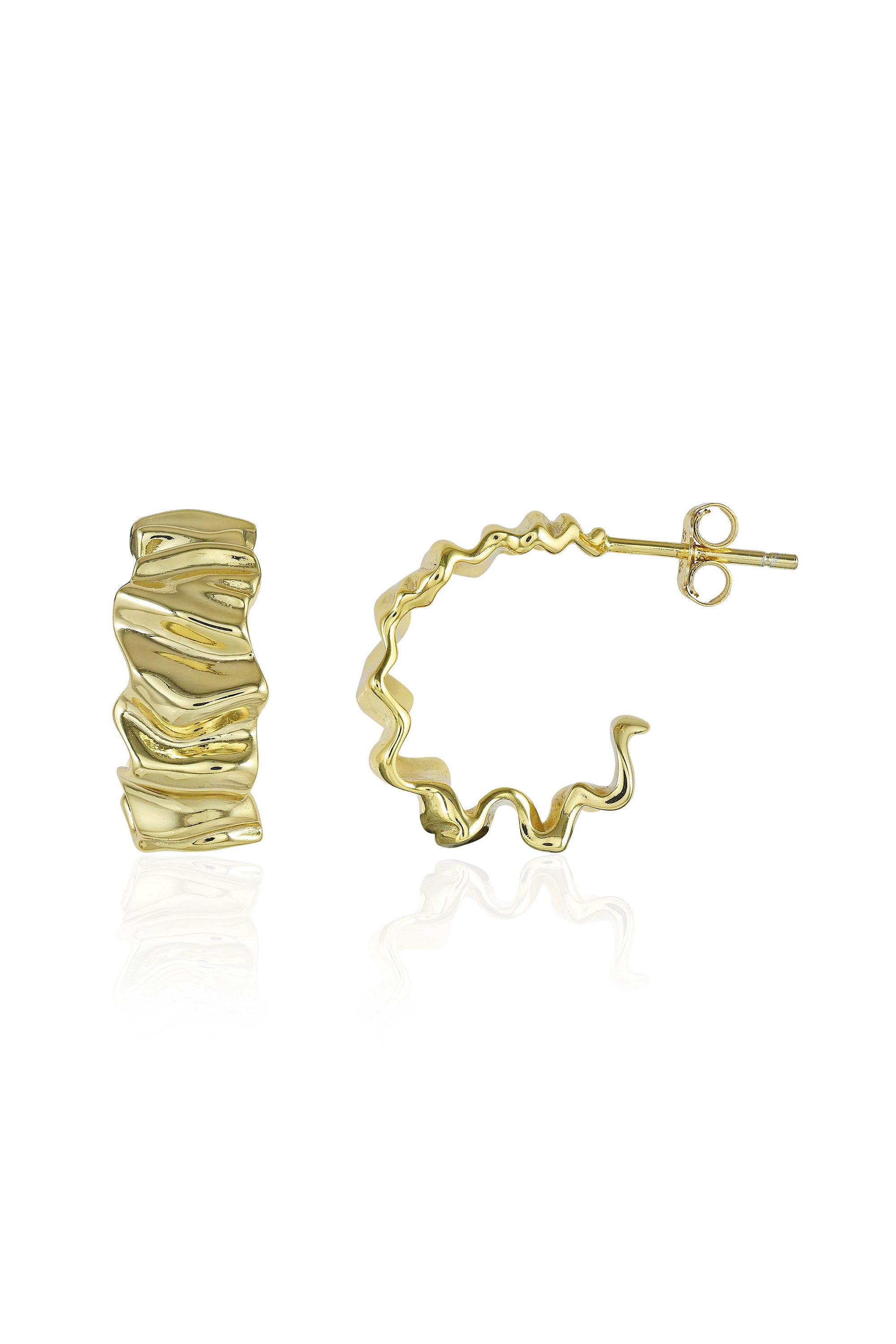 Textured Gold Hoop Earrings