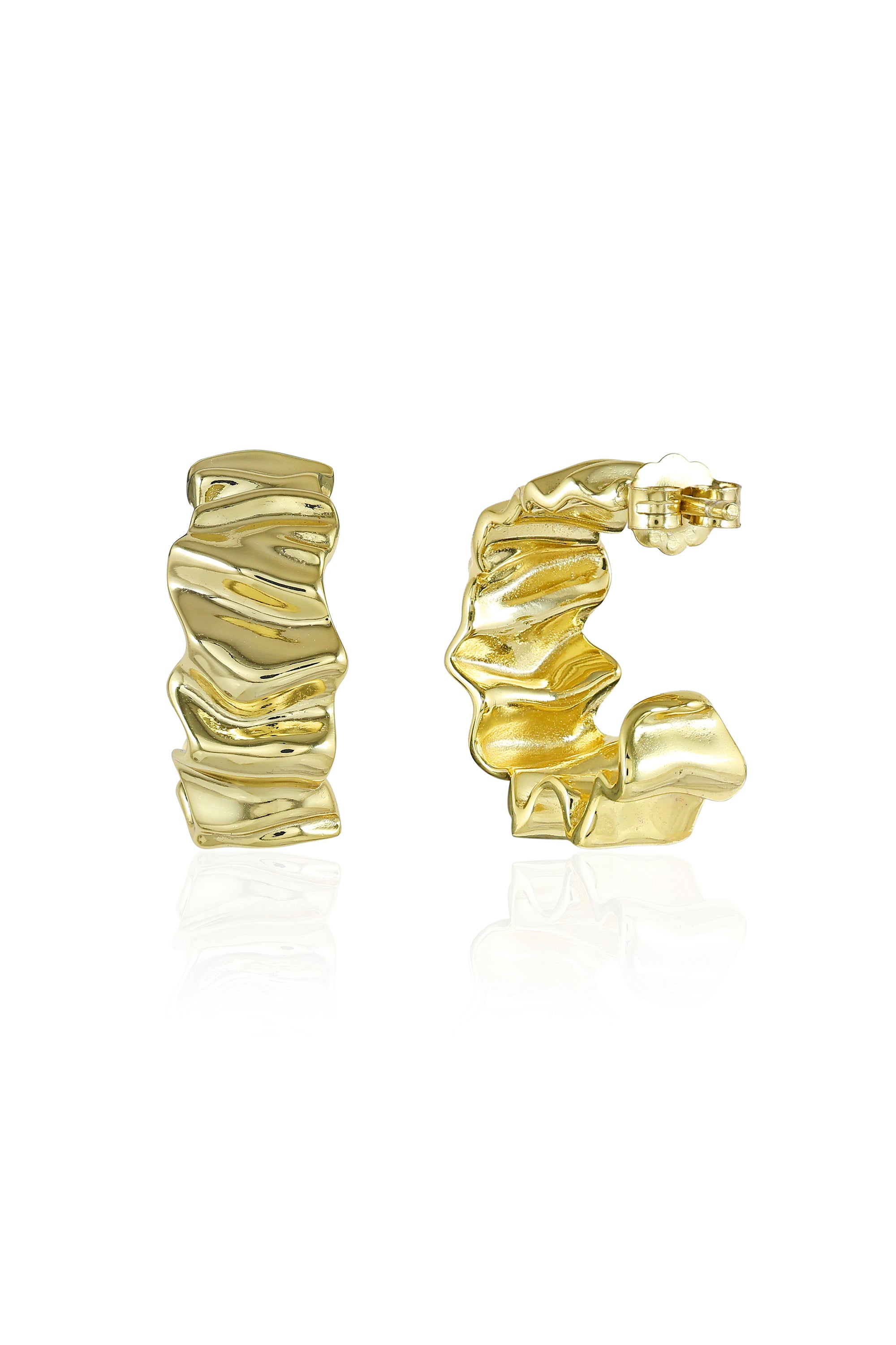 Textured Gold Hoop Earrings